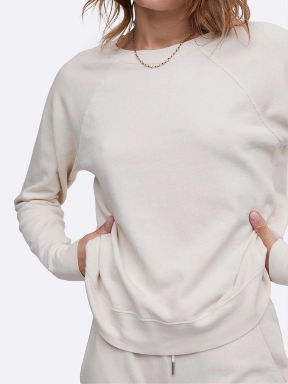 MATE the Label Organic Terry Sweatshirt Bone Size Medium